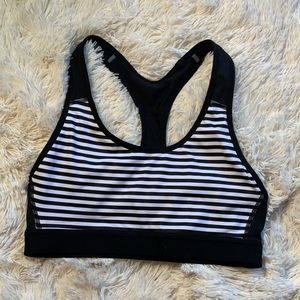 CHAMPION Sports Bra - Black and White Stripes